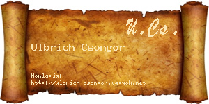 Ulbrich Csongor névjegykártya
